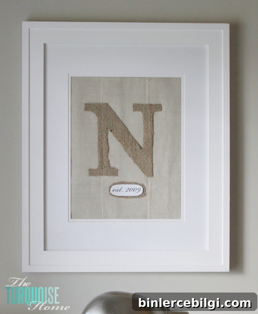 DIY Framed Burlap Monogram