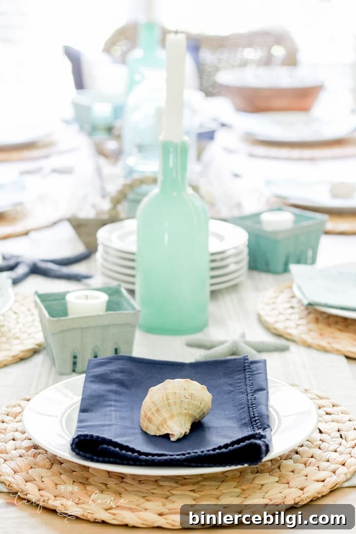 Coastal Decor Ideas for Dining Rooms and Foyers 3 Long dining table dressed in coastal accents