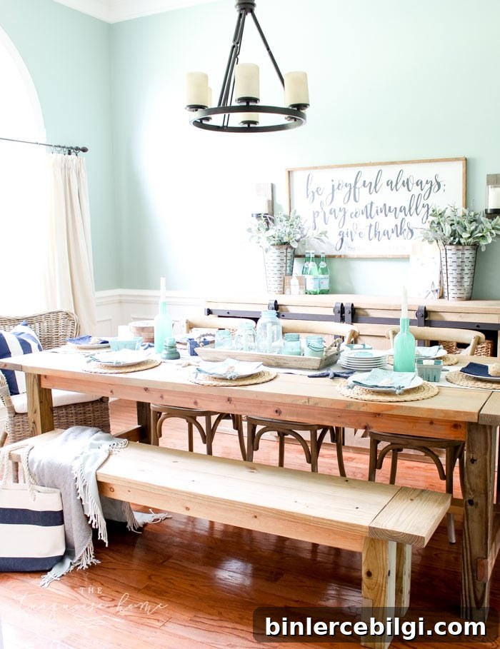 Coastal Decor Ideas for Dining Rooms and Foyers 4 Coastal dining vignette with shells and jars