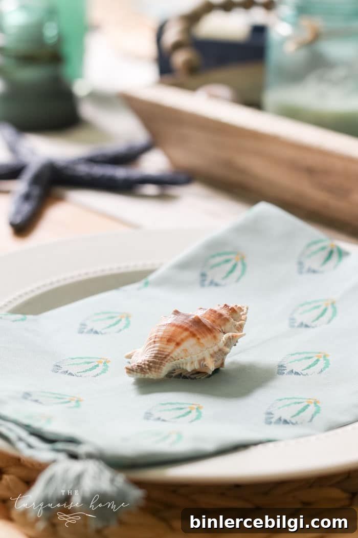 Coastal Decor Ideas for Dining Rooms and Foyers 6 Coastal napkins from Opal House at Target