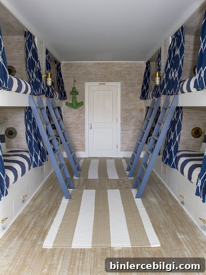 Lake House Decor Ideas for Cozy Waterfront Living 11 Nautical Lake House Bunk Room
