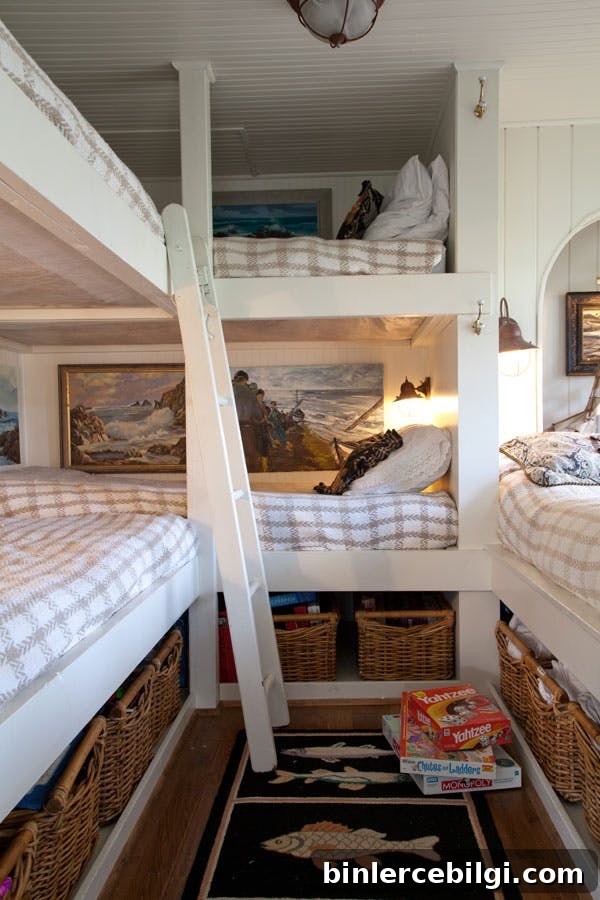 Lake House Decor Ideas for Cozy Waterfront Living 15 Built In Lake House Bunk Room