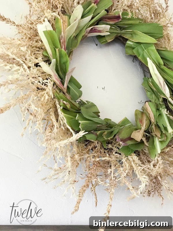 DIY Corn Stalk Fall Wreath