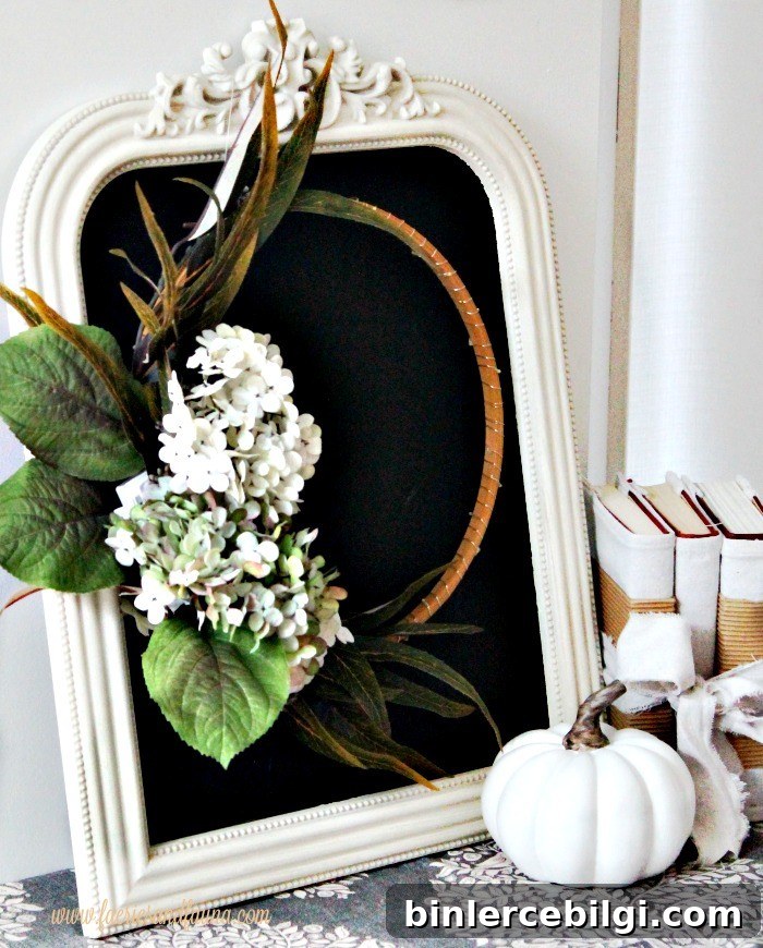 Chalkboard Wreath with Minimalistic Fall Decor