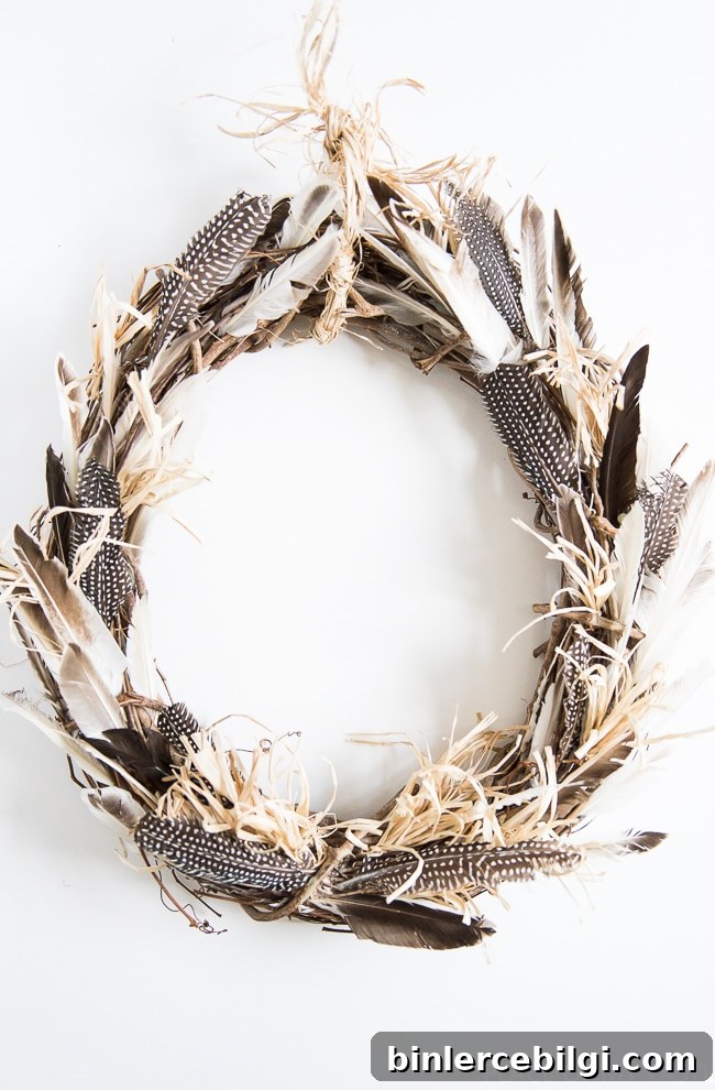 DIY Boho Feather Wreath