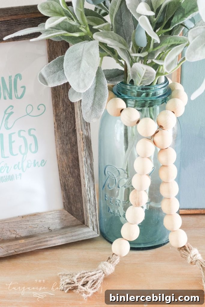 DIY Wood Bead Garland with Tassels