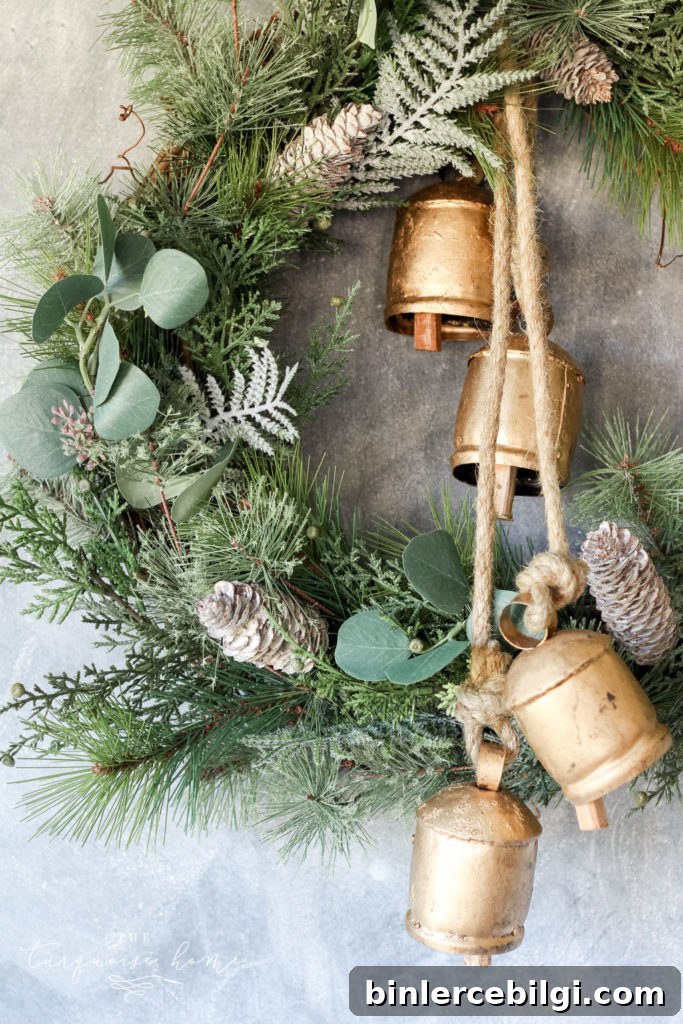 DIY Winter Wreath with Bells