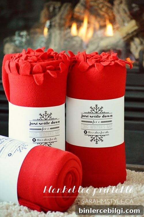 DIY Fleece Blanket with Printable Tag