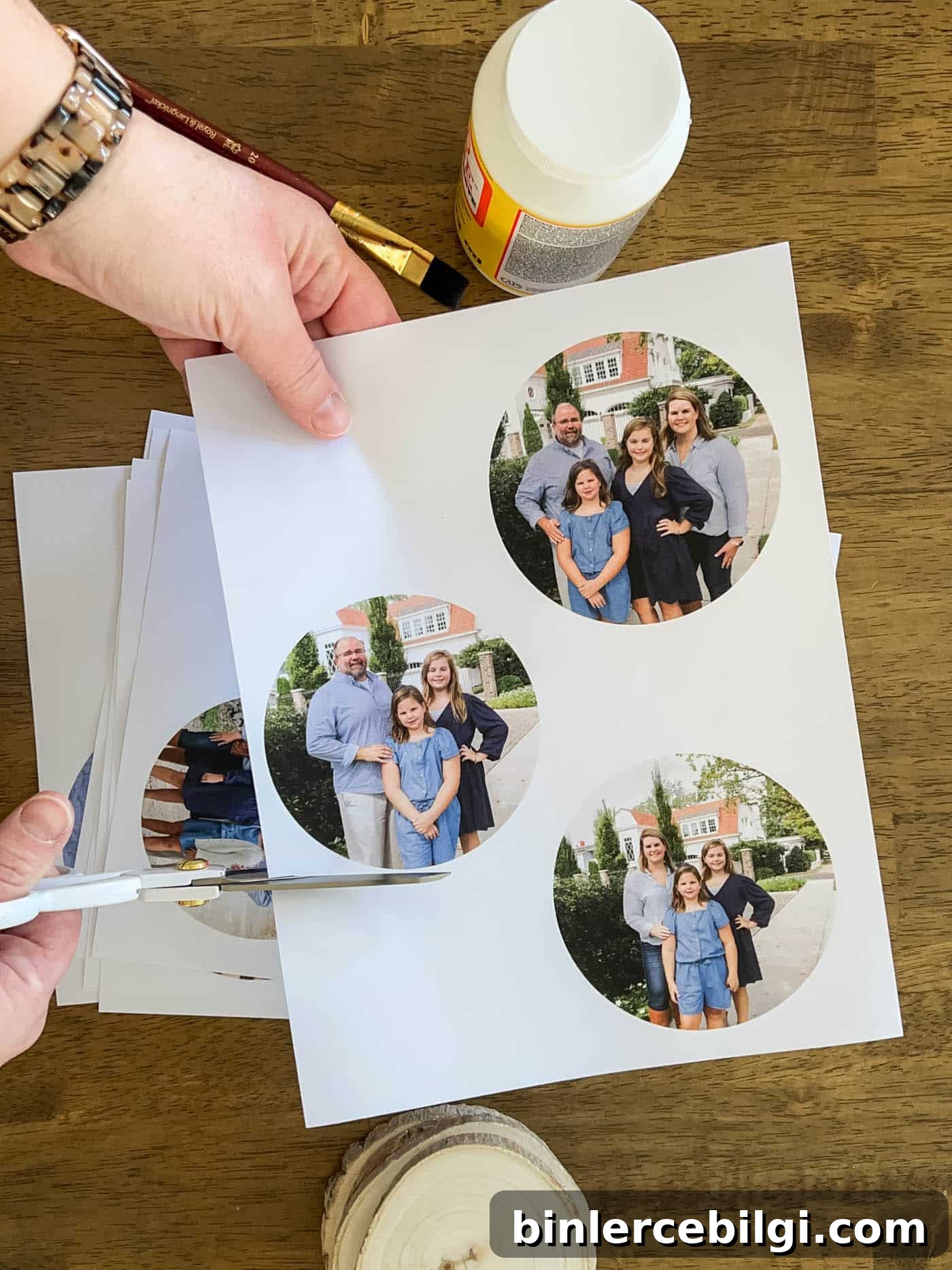 cut the circle photo out for craft