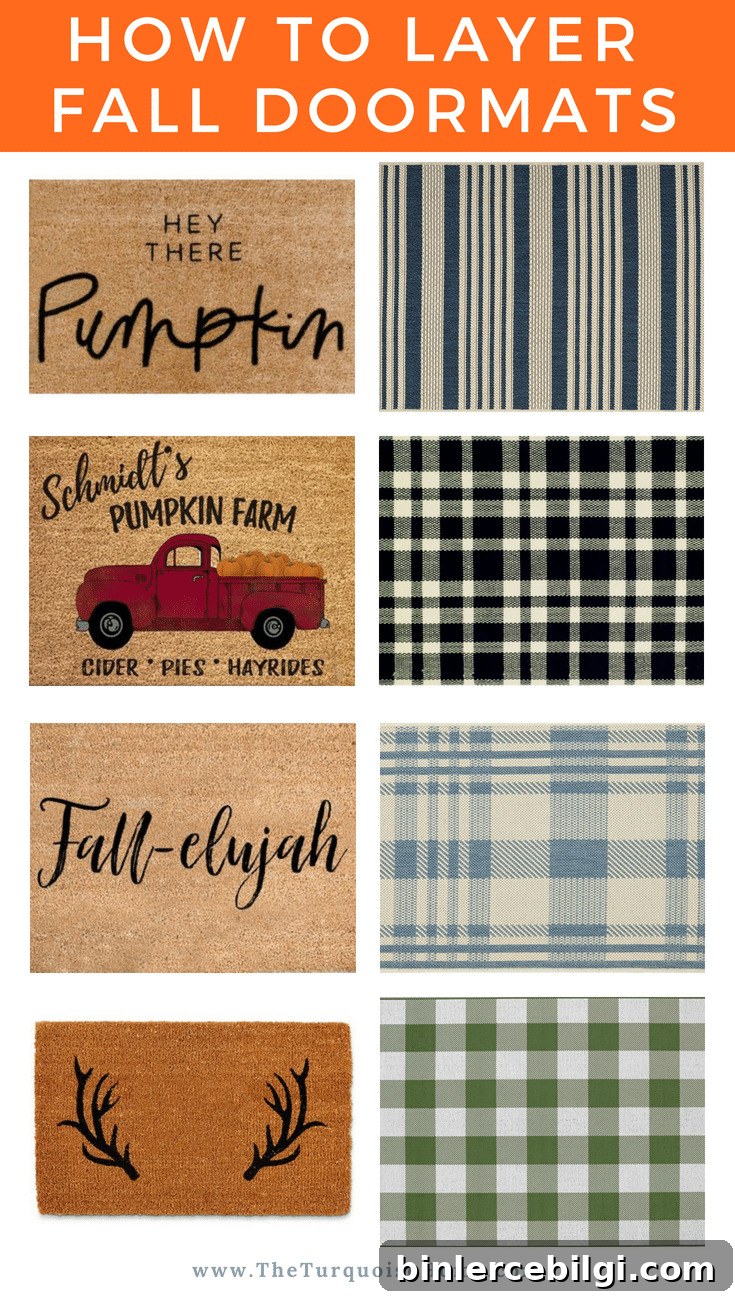 How to get the layered doormat look! Fall doormat combinations sure to ramp up the autumn curb appeal!
