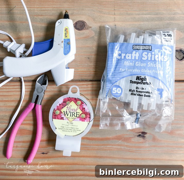 Wreath making supplies for creating a beautiful fall wreath.