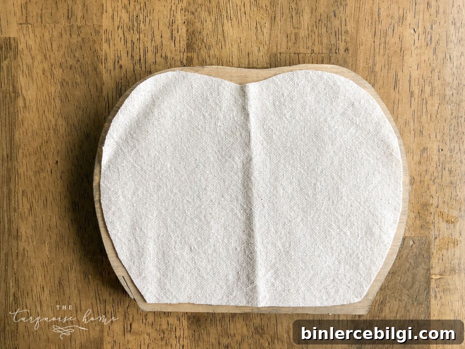 Use Mod Podge to glue the drop cloth to the pumpkin.
