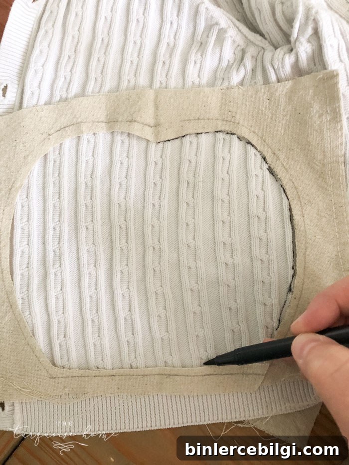 Cut out a cable knit sweater to add cozy texture to an otherwise plain pumpkin.