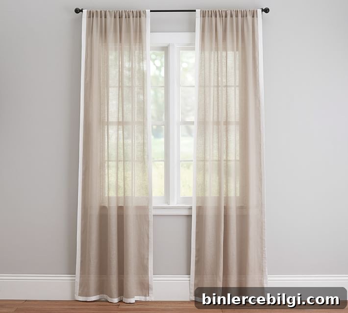 Affordable Curtain Ideas to Transform Any Room 14 Linen Sheer Drape with White Border - Cheap Curtain Ideas