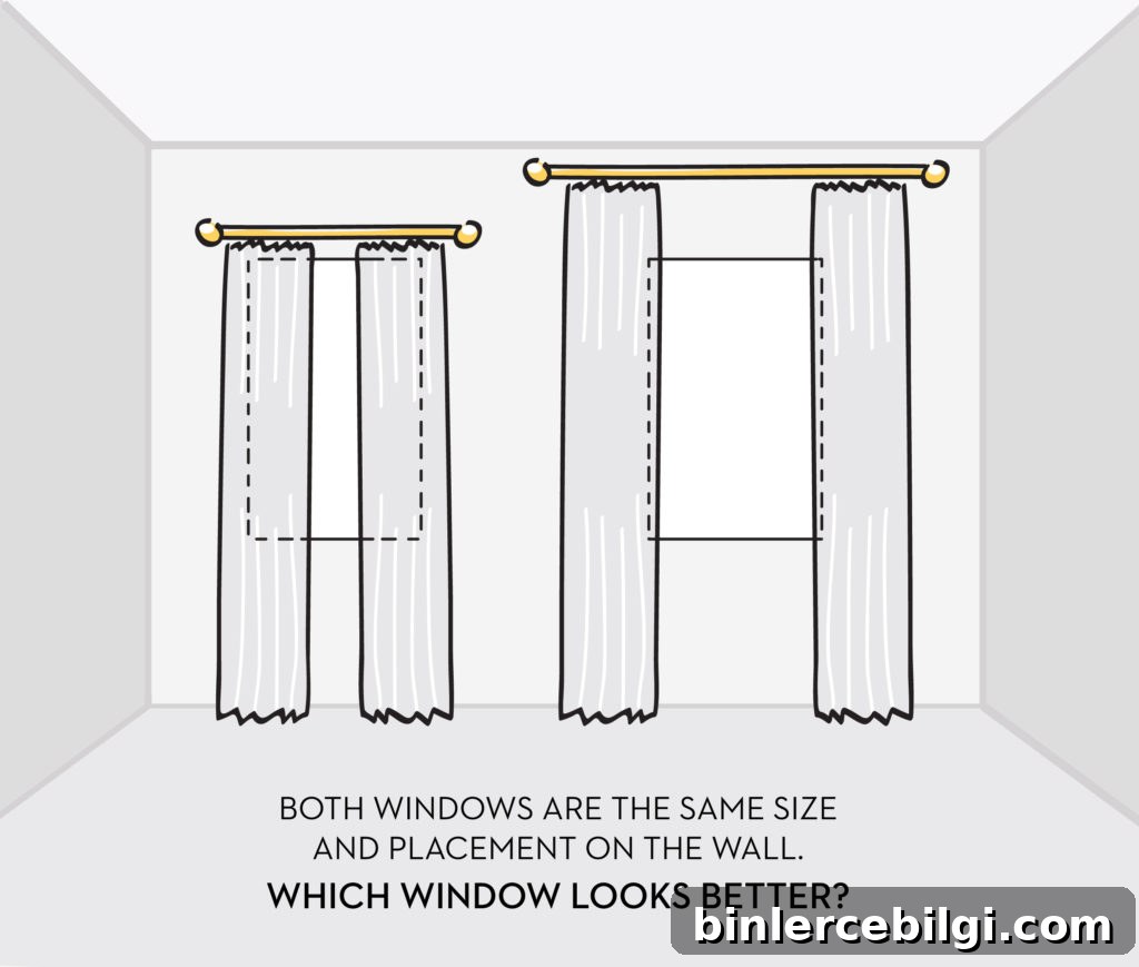 Affordable Curtain Ideas to Transform Any Room 15 How to hang curtains high and wide! | Cheap Curtain Ideas