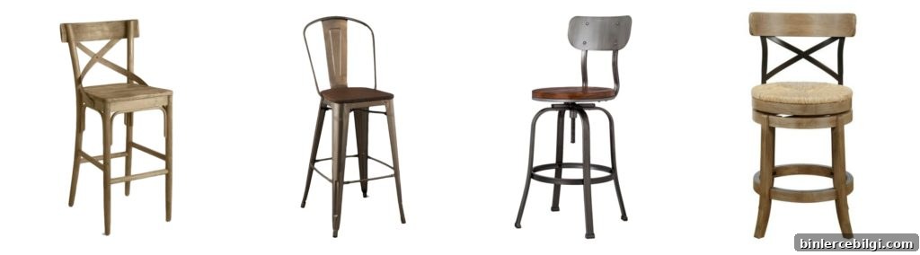 High-backed Farmhouse Bar Stools