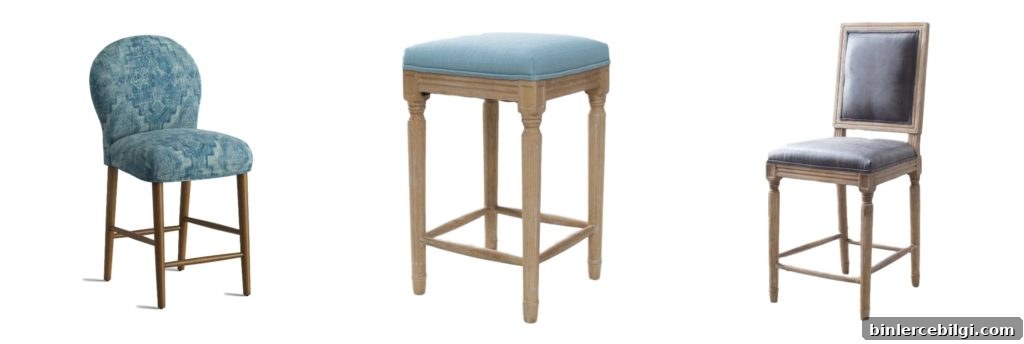 Upholstered Farmhouse Bar Stools