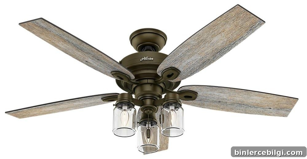 Crown Canyon Hunter 52 inch Farmhouse Ceiling Fan