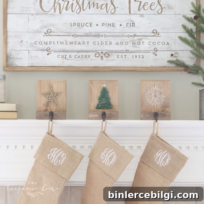 DIY String Art Christmas Stocking Holders