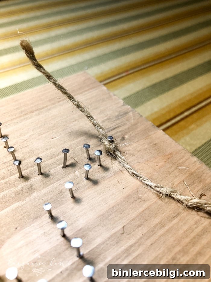 Nail art with string