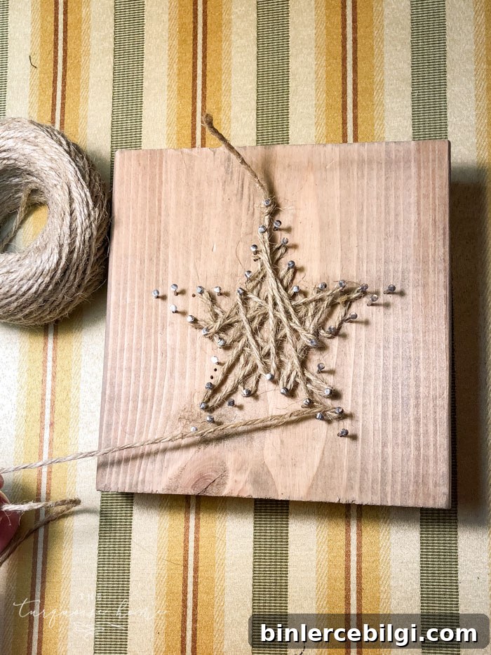 star nail art with jute