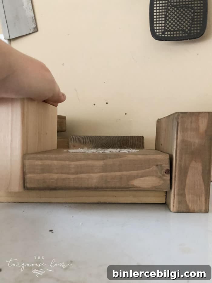 attach the base of DIY stocking holder