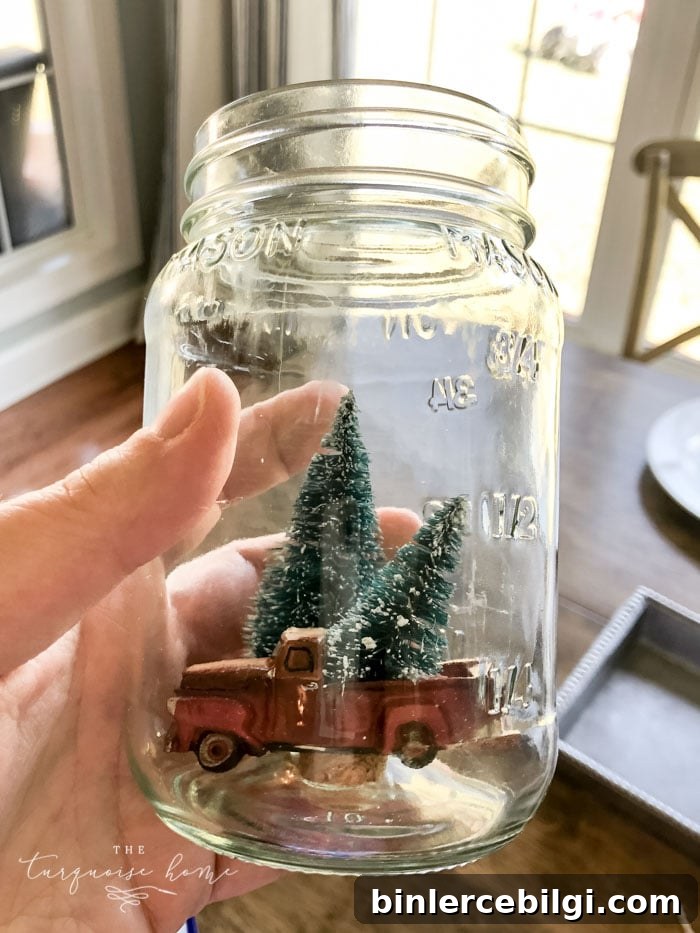 Raised miniatures and truck with tree