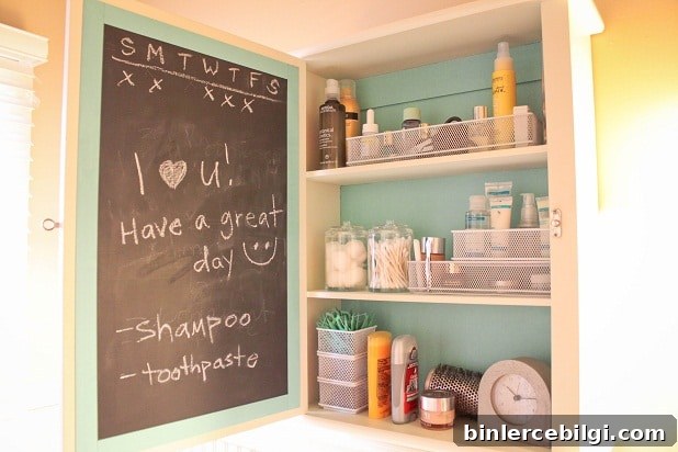 Chalkboard Painted Medicine Cabinet