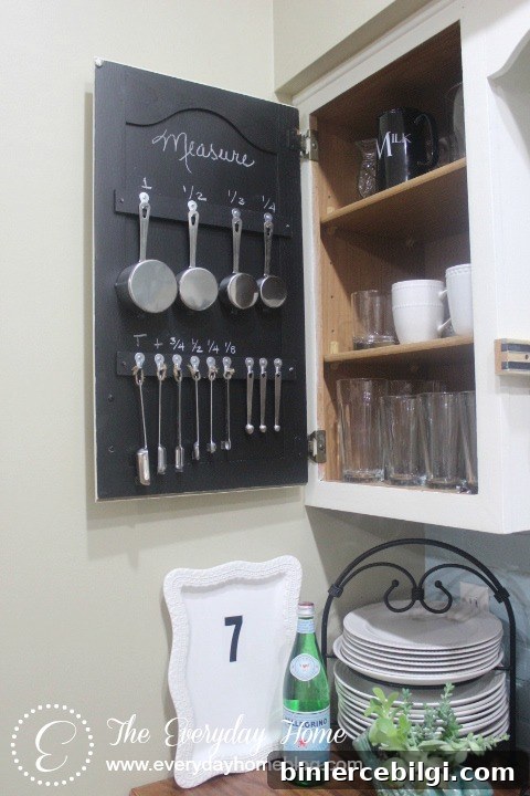 Chalkboard Cabinet Measuring Cup Storage