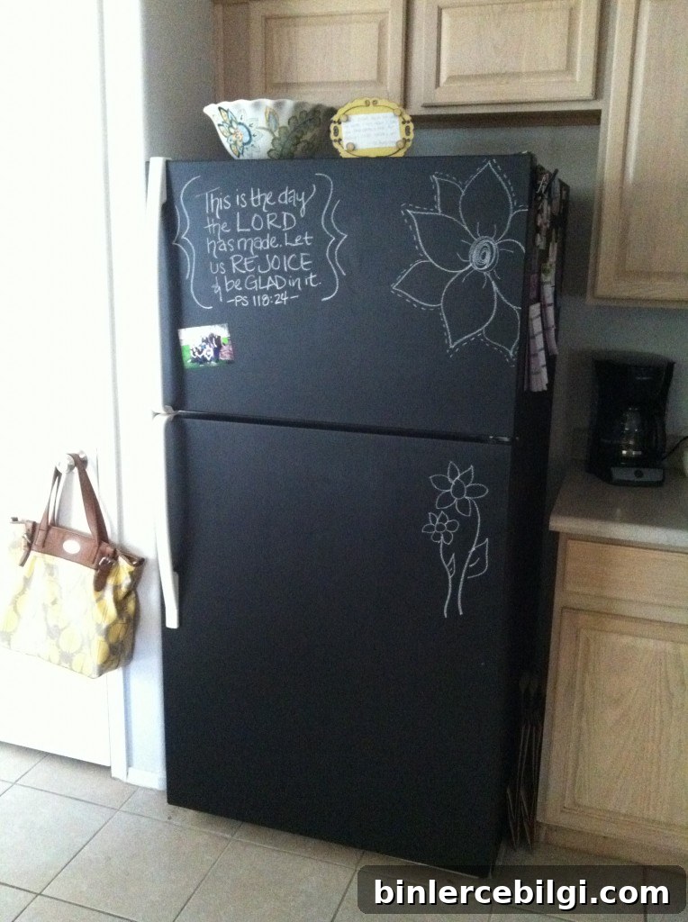 Chalkboard Paint Refrigerator