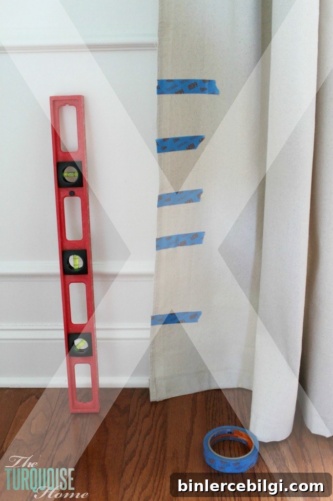 DIY Painted Drop Cloth Curtains | TheTurquoiseHome.com