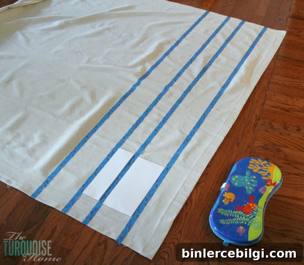 DIY Painted Drop Cloth Curtains | TheTurquoiseHome.com