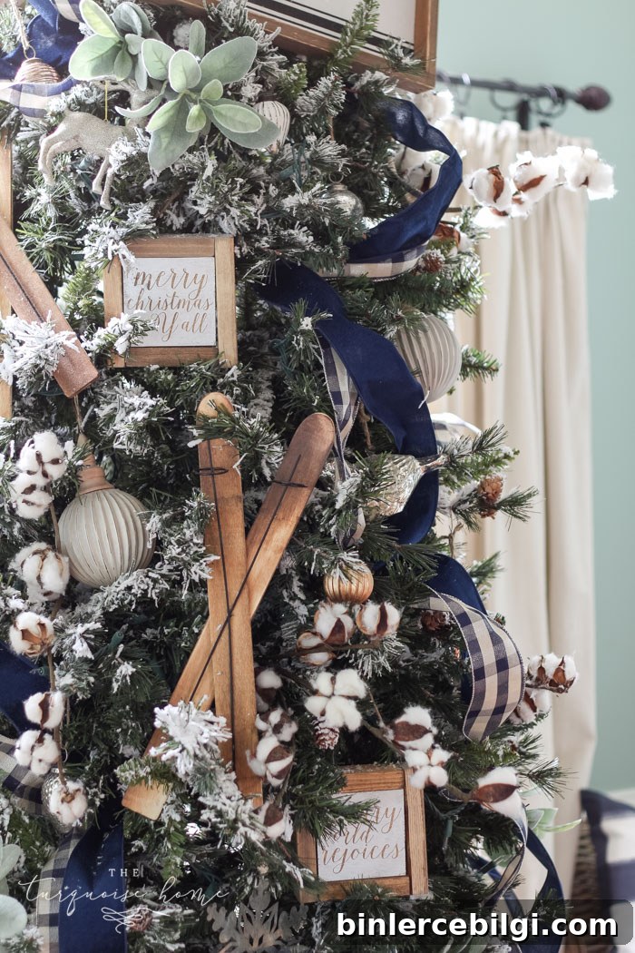 Navy and Green Farmhouse Christmas Tree Inspiration 6 Navy & Green Farmhouse Christmas Tree