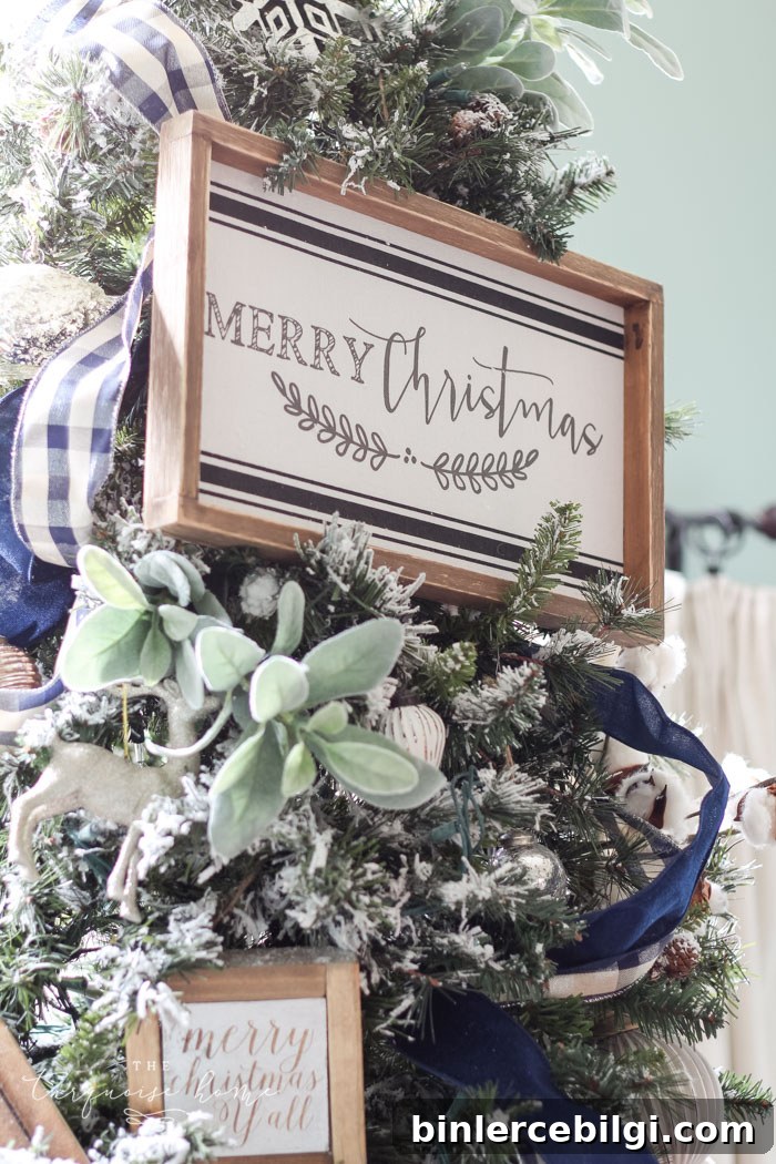 Navy and Green Farmhouse Christmas Tree Inspiration 8 Navy & Green Farmhouse Christmas Tree