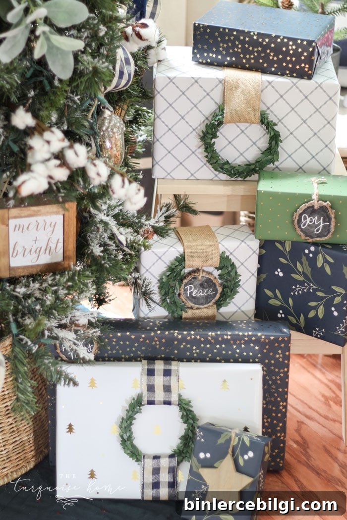 Navy and Green Farmhouse Christmas Tree Inspiration 9 Navy & Green Farmhouse Christmas Tree