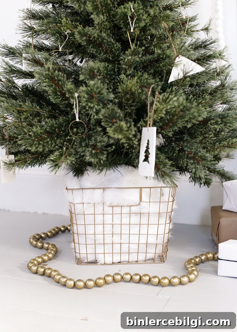 wire basket tree stand
