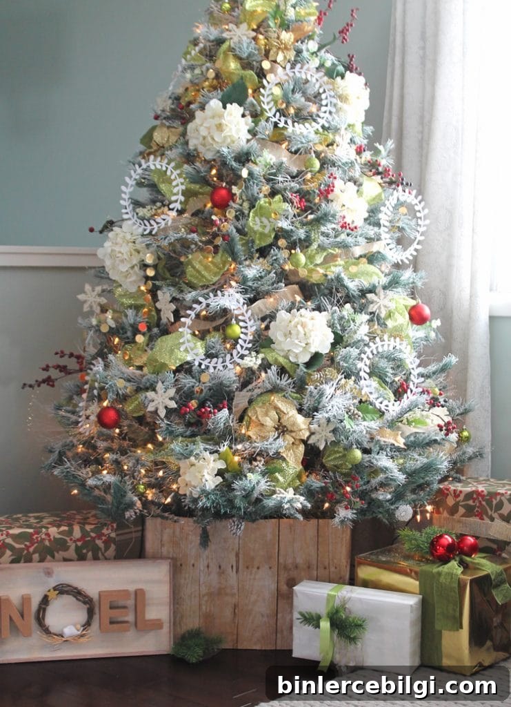 Faux wooden beam tree collar