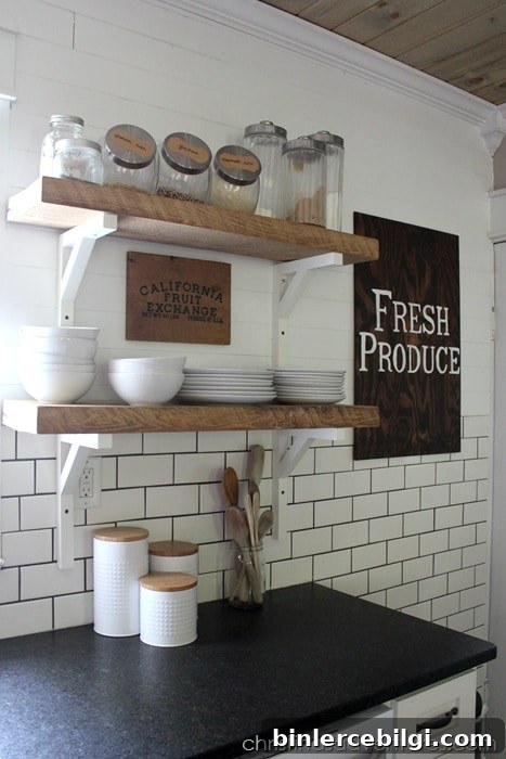 simple DIY open shelves from Christina's Adventures.