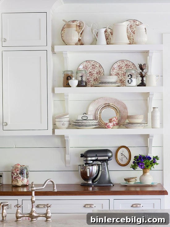 White shelves and shiplap