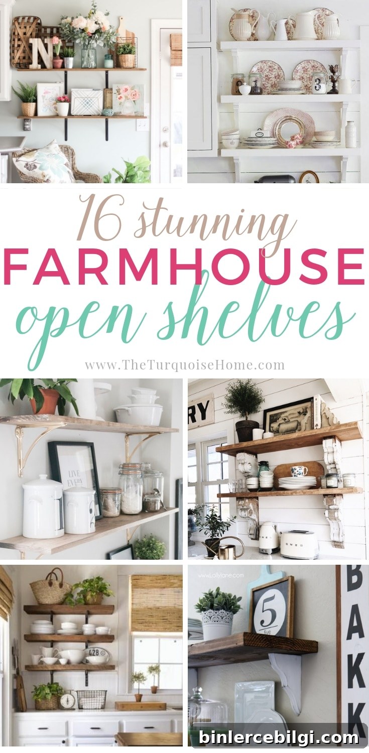 16 Stunning Farmhouse Open Shelving Ideas - tons of gorgeous DIY inspiration!