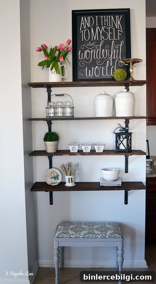 open shelves from 11 Magnolia Lane.
