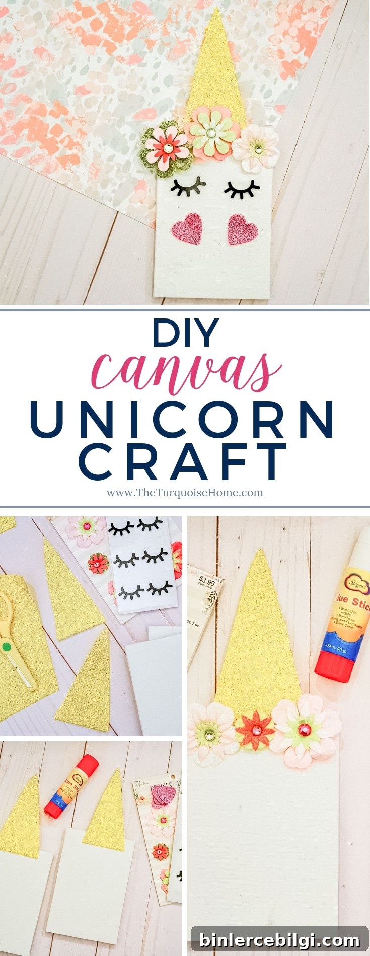 DIY Canvas Unicorn Craft - super easy and just 5 steps!