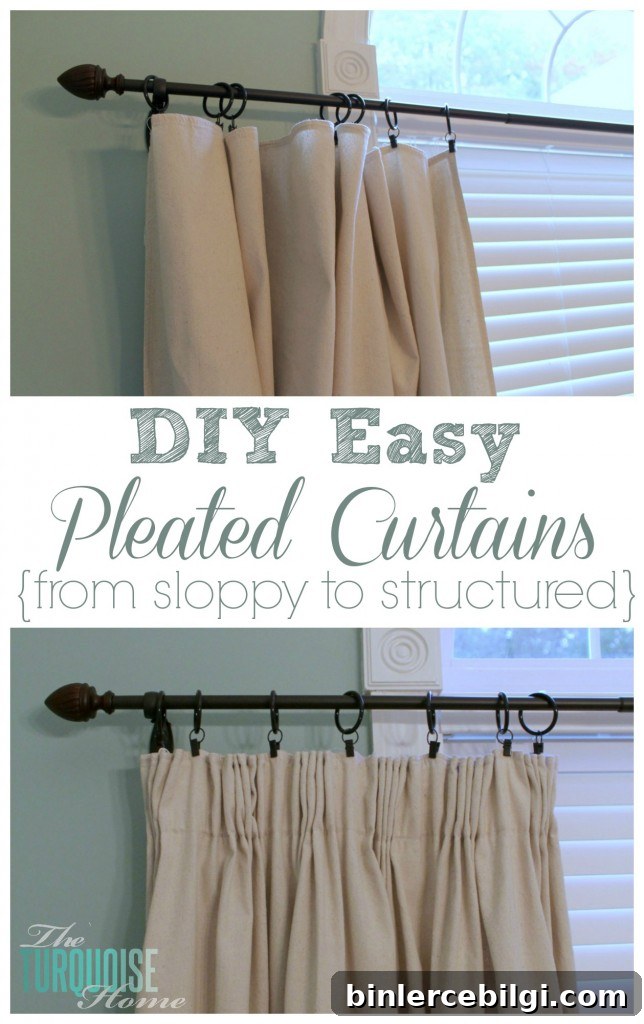 DIY Easy Pleated Curtains