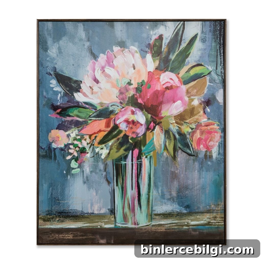 Floral Canvas Art for the Girls' Bathroom Refresh