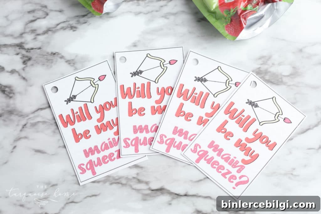 Will you be my Main Squeeze? Printable Valentine (for kids!)