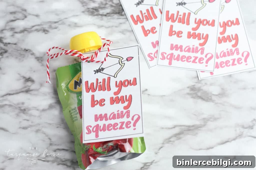 Will you be my Main Squeeze? Printable Valentine (for kids!)