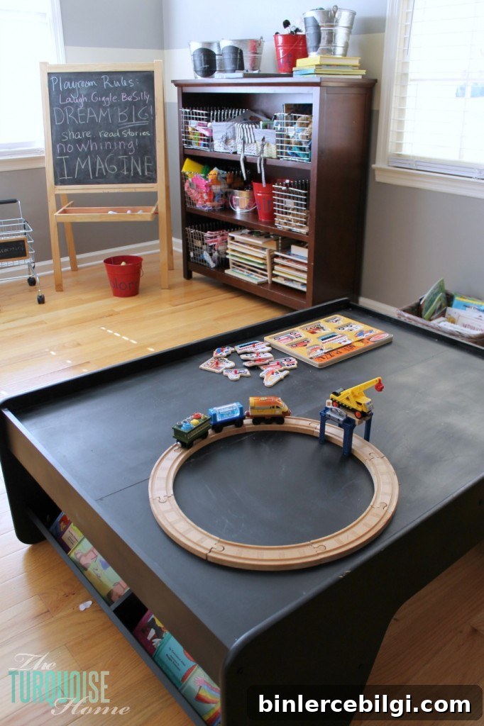 Turn Your Formal Dining Room into a Kid-Friendly Playroom 11 Formal Dining Room to Functional Play Room | TheTurquoiseHome.com