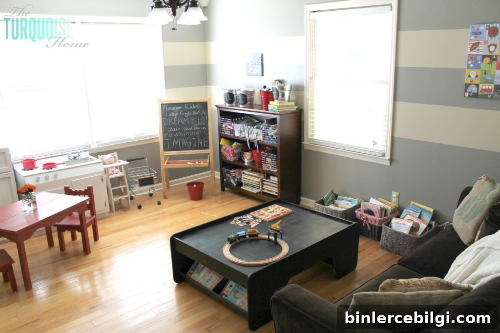 Turn Your Formal Dining Room into a Kid-Friendly Playroom 5 Formal Dining Room to Functional Play Room | TheTurquoiseHome.com