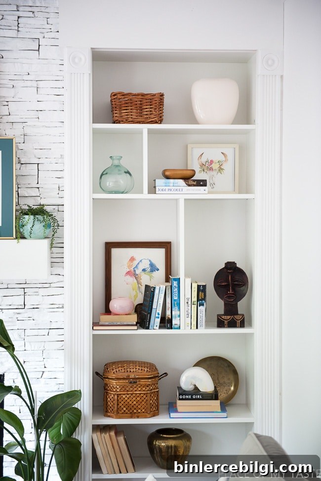 Built-in shelves with storage