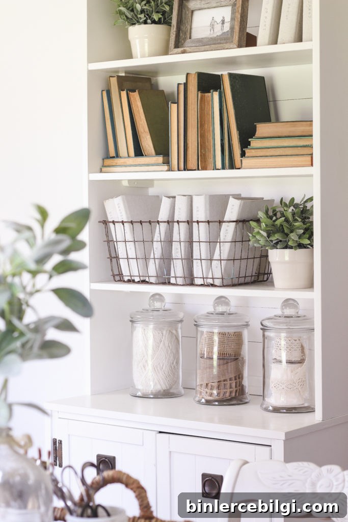 Books as bookshelf decor